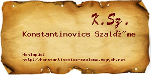 Konstantinovics Szalóme névjegykártya